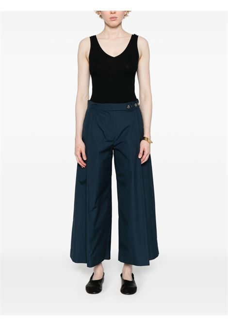 Blue wide-leg poplin trousers - women 'S MAXMARA | 2419131013600042